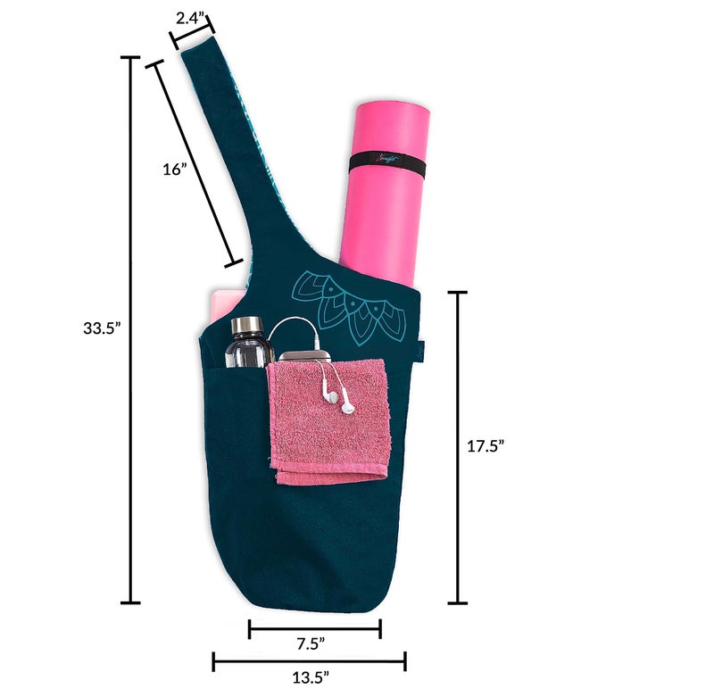 Zenifit Yoga Mat Bag â€“ Versatile Yoga Bag with Mat Straps & Storage Pockets, Holds Yoga & Pilates Mats, Lightweight & Durable, Two-Tone Teal - Image 3